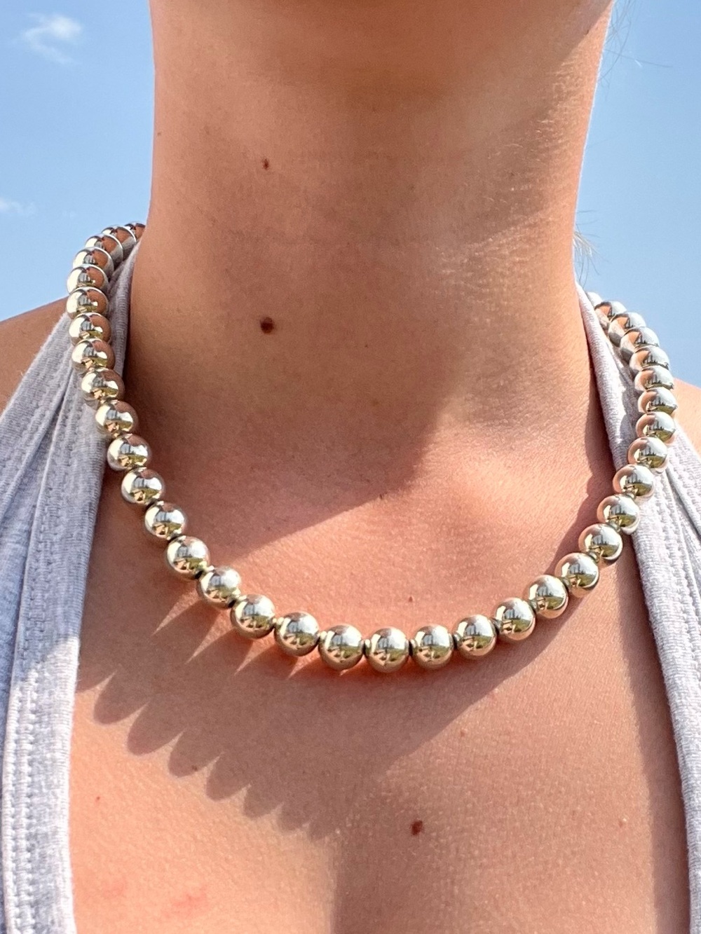 Tiffany & Co Sterling Silver Ball Necklace